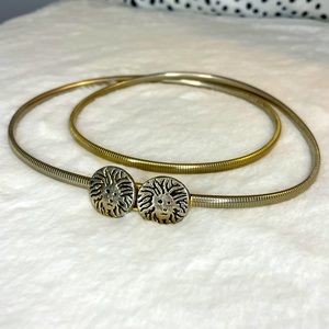 30” Vintage Mesh Stretch Elastic Lion Cord Belt w/ Hook Closure